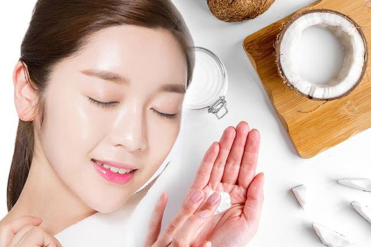 Dầu dừa l&agrave;m căng b&oacute;ng da